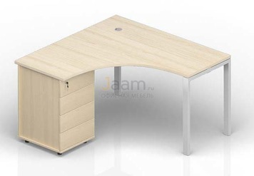Мебель для персонала Стол левый(1 громмет) на опорной тумбе STG1414G