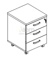 Мебель для персонала Офисная тумба выкатная 3-ящичная с замком А4 204