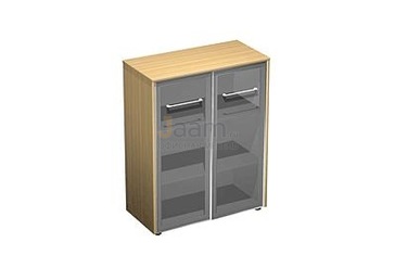 Кабинет руководителя Офисный шкаф для документов средний стекл.двери