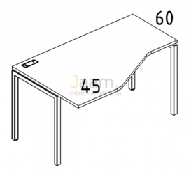 Мебель для персонала Стол эргономичный левый "Техно"на металлокаркасе DUE Б2 055 БП