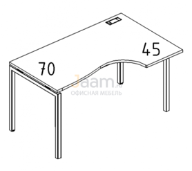 Мебель для персонала Стол эргономичный правый "Классика" на металлокаркасе DUE Б2 042 БП