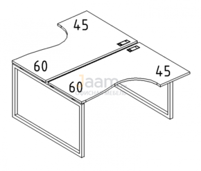Мебель для персонала Рабочая станция со столами эргономичными "Классика" на металлокаркасе QUATTRO Б4 182 БП