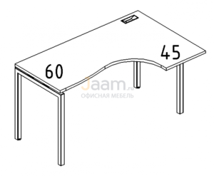 Мебель для персонала Стол эргономичный правый "Классика" на металлокаркасе DUE Б2 032 БП