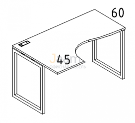Мебель для персонала Стол эргономичный левый "Классика" на металлокаркасе QUATTRO Б4 033 БП