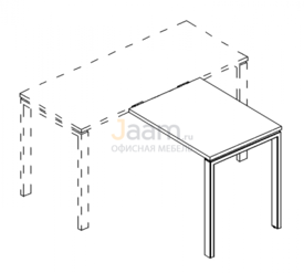 Мебель для персонала Брифинг-приставка на металлокаркасе UNO Б1 074 БП